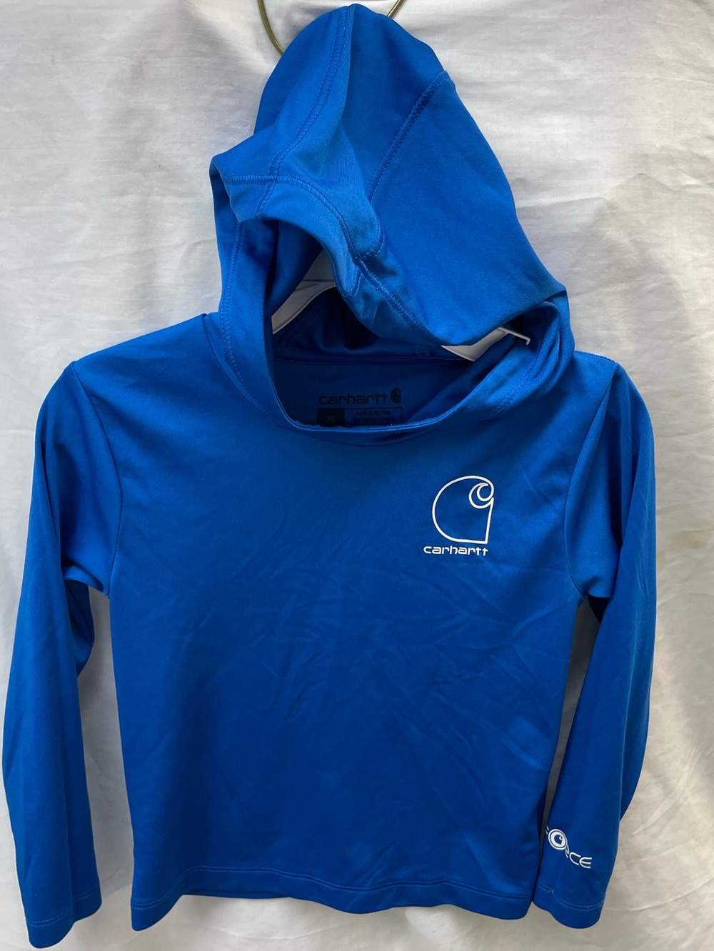 Carhartt Kids' Royal Blue Hooded Performance Top boys sz 2t